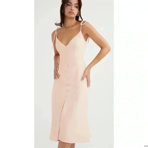 HOUSE OF CB 'Cornelia' Blush Mini Sundress Size S NWOT - Picture 1 of 13